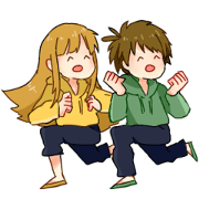 Three cheerful Parker people