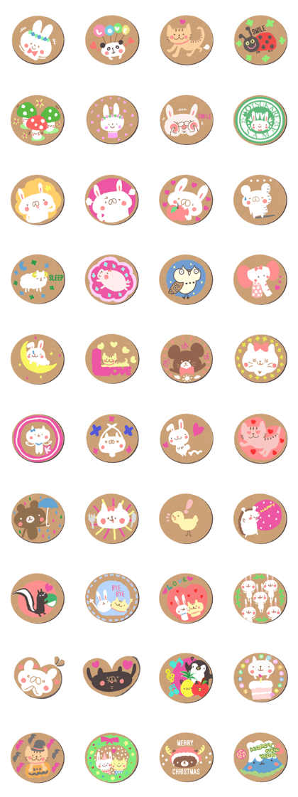 coaster sticker.Cute animals