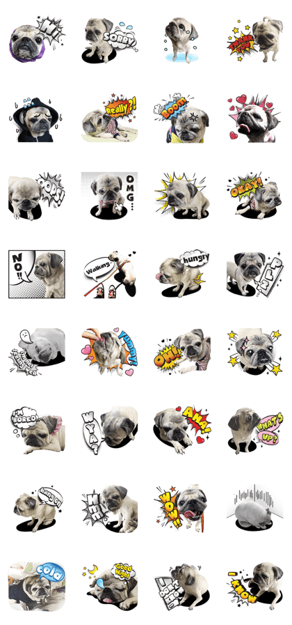 Lovely Pug Stickers