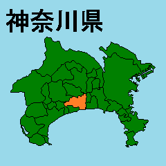 Moving sticker of Kanagawa map 2
