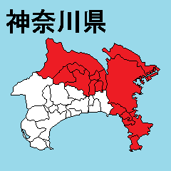 Sticker of Kanagawa map 1