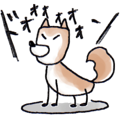 A cute and devious Shiba Inu sticker!