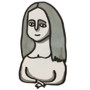 The black-and-white woman.
