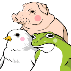 Frog&Bird2+Pig