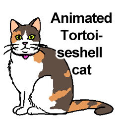 Animated Tortoiseshell cat.