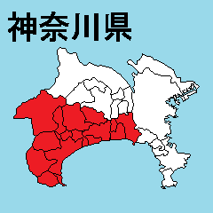 Sticker of Kanagawa map 2