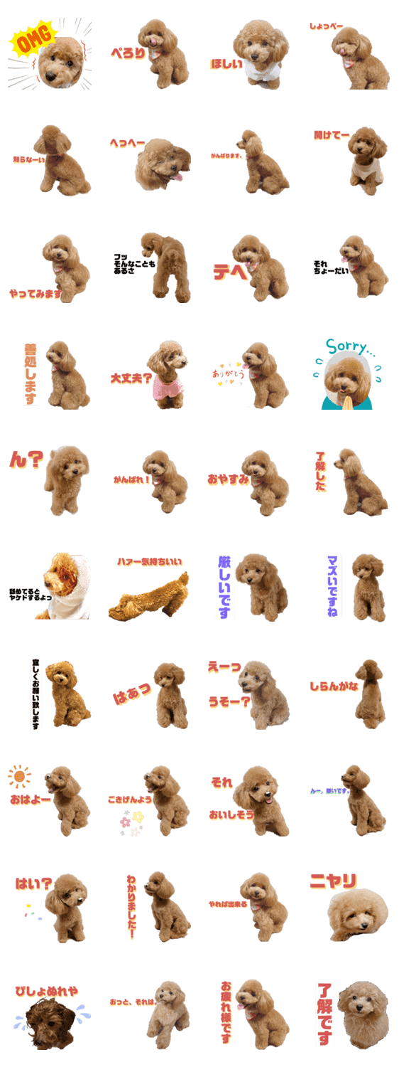 トイプーlalaさんver2 Lineクリエイターズスタンプ Stamplist