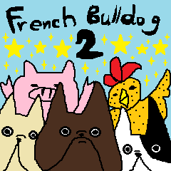 Dairy French Bulldog stickers 2