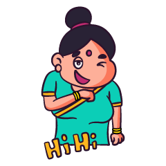 Cartoon Aunty Sticker Set