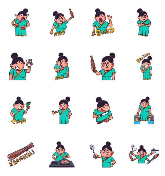 漫画おばさんステッカーセット Lineクリエイターズスタンプ Stamplist