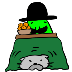 A cat and greengentleman winter