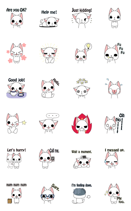 Animation! The white cat Milly2(English)