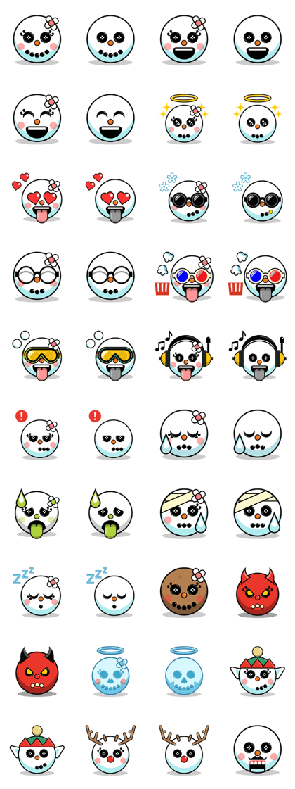Snoji Face Stickers - Winter Emoji Meme