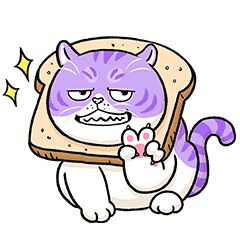 Crazy purple cat