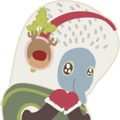 素麵攤×動物們-大貼圖兒童風聖誕
