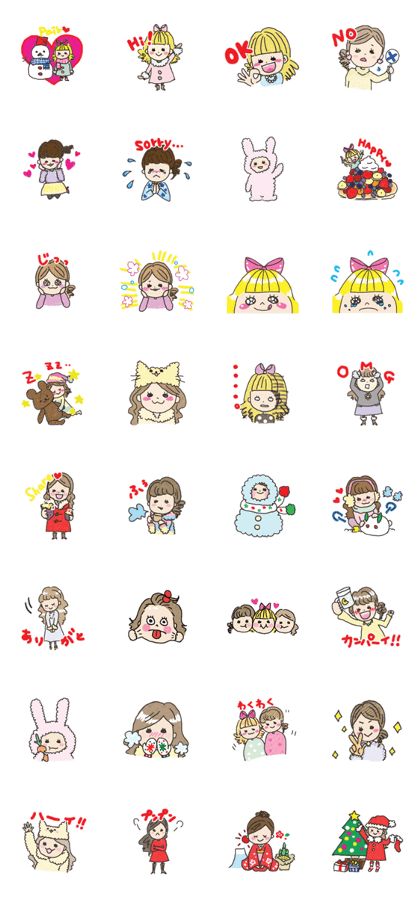 girls cute Sticker [winter]