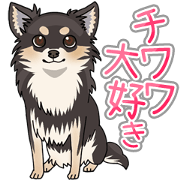 I Love Chihuahua Sticker(Black Tan)