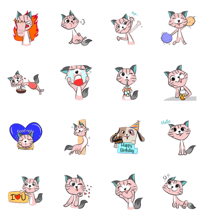 Bubu the Cat Chat Stickers