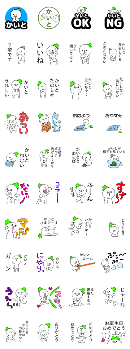 Name sticker Kaito can be used