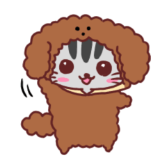 Loose sticker of a cat wearing costume