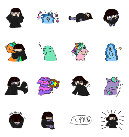 Black girl and doll sticker