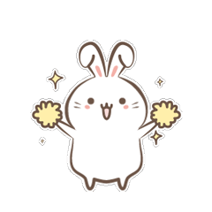 cute white rabbit and gray rabbit
