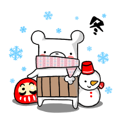 Simple sticker of Shirokumatan winter.