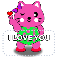 Cute Cat Character Message Edition