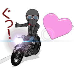 Cafe Racer rider Animation 4