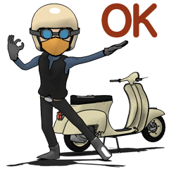 Rider ride a scooter animation 2