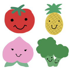Many many vegetables and fruits STAMP