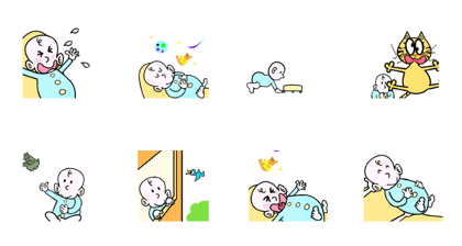 Animated Stickers of the baby