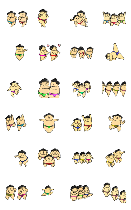 Dancing sumo wrestlers