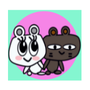 A cute white bear and brown bear