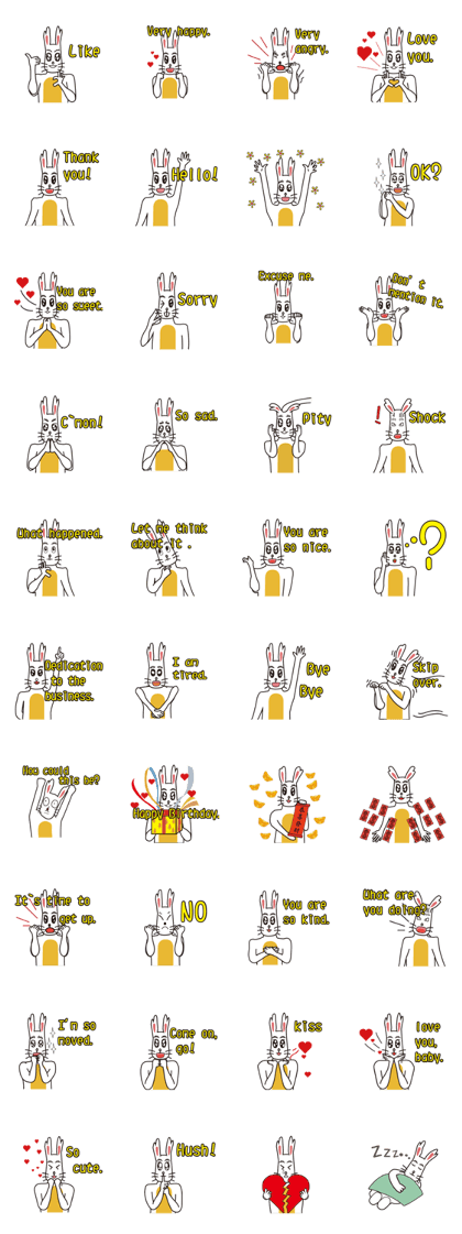 English version rabbit say