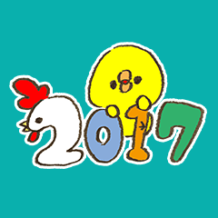 Chick and chicken Happy New Year