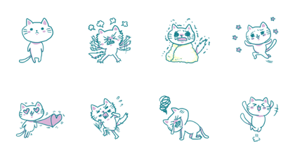 Blue Green Cat Mifu