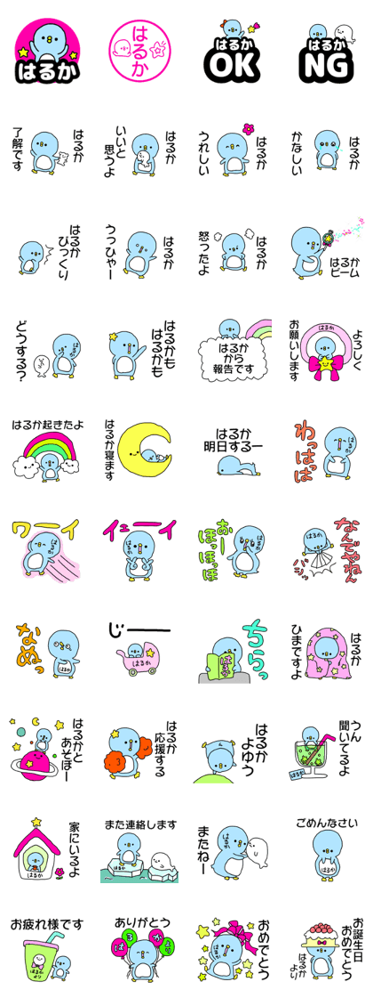 Name sticker Haruka can be used