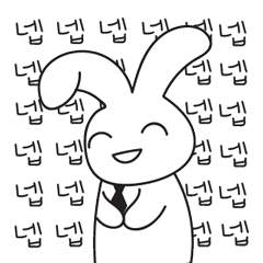 Fake smiling rabbit's low-level life.