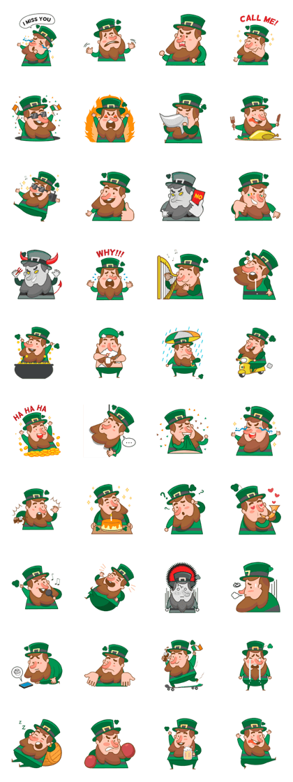St Patricks Day Leprechaun Stickers