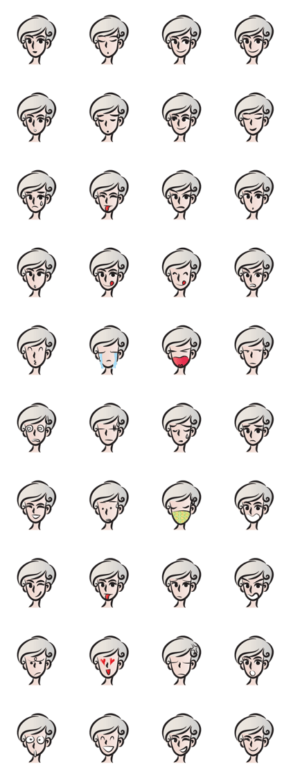 Short gray hair girl