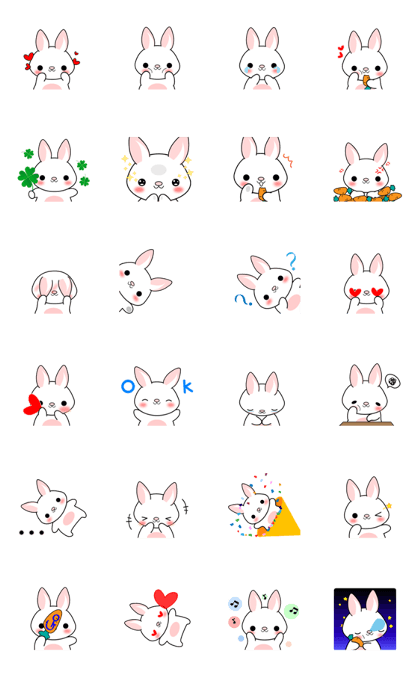 The rabbit's ears move.