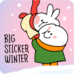 Spoiled Rabbit Big Sticker Winter – สติกเกอร์ LINE | LINE STORE