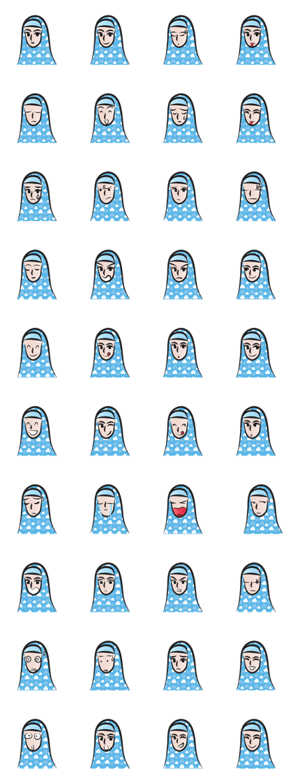blue scarf woman