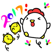 Rooster Stickers~Happy New Year 2017!~