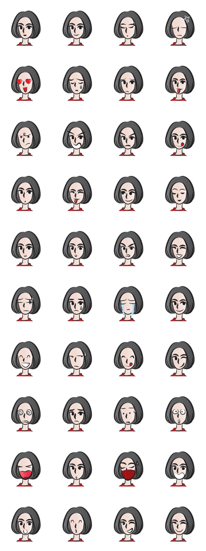 short black hair girl