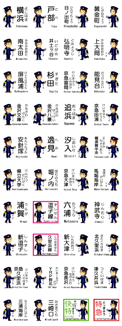 Keihin area, Station staff / South