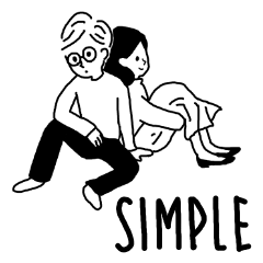 Simple BOY and GIRL Sticker.