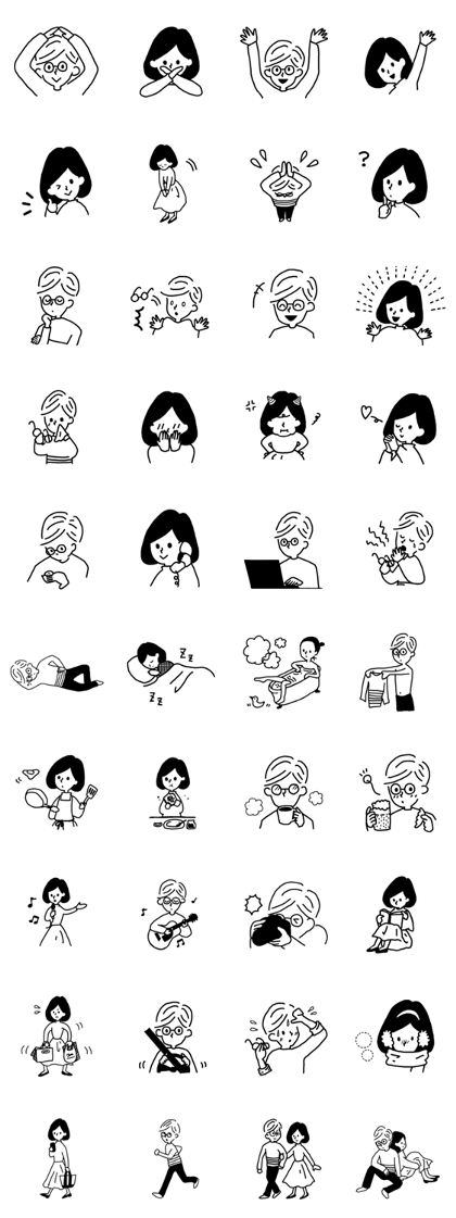 Simple BOY and GIRL Sticker.