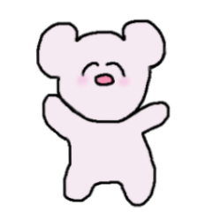 daily stickers with pink bear